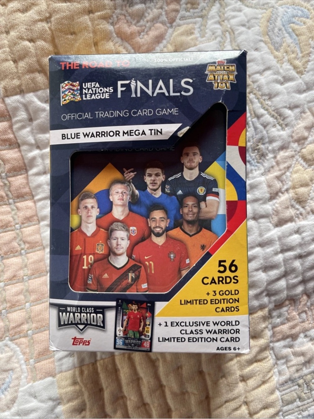 Topps Blue Warrior Mega Tin with Red & Yellow Accents